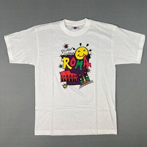 VTG Roma Italy Vacation T Shirt Fits S Rome Travel Buon Giorno Single Stitch 90s
